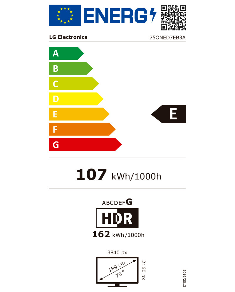 LG LED QNED 75" 4K SMARTTV WEBOS 3HDMI 1USB (E)