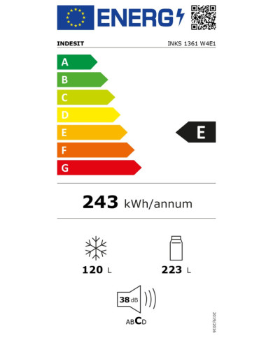 INDESIT COMBINADO 1852x595x670MT 343LT BRANCO (E)