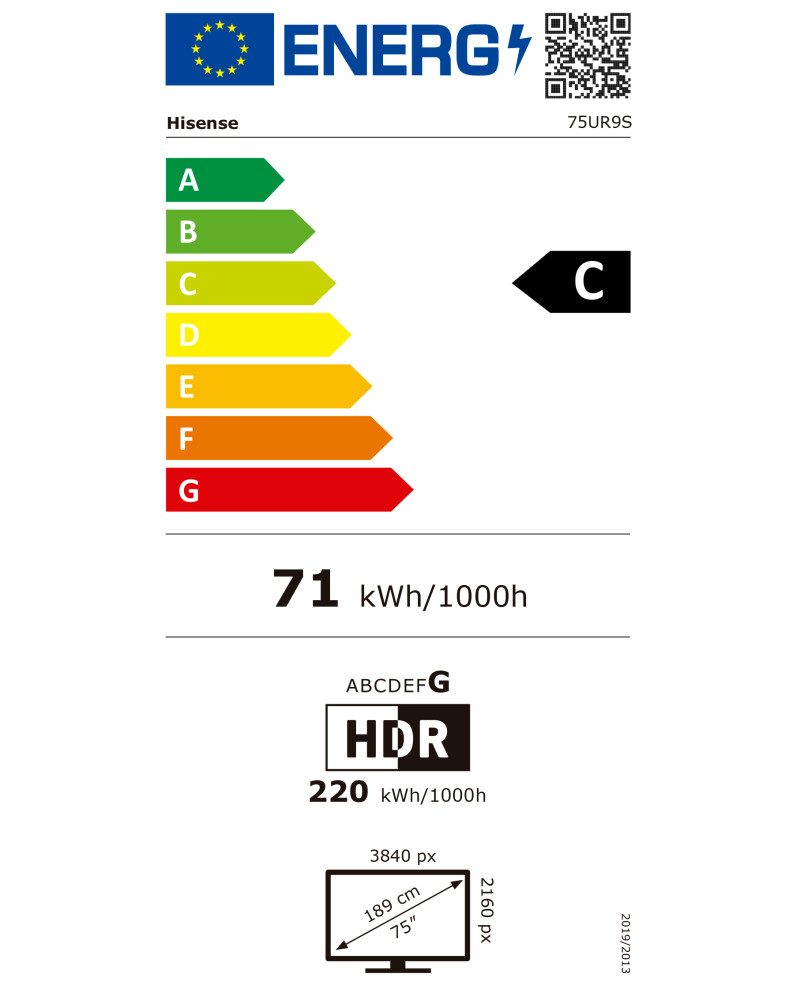 HISENSE LED 75" RGB 4K UHD SMARTTV 3HDMI 2USB (C)