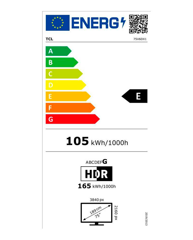 TCL LED 75" 4K UHD GOOGLE TV 3HDMI 2USB (E)