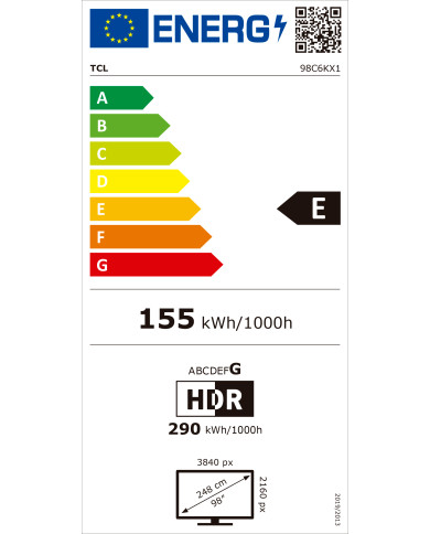 TCL QLED 98" 4K UHD GOOGLE TV 4HDMI 1USB (F)