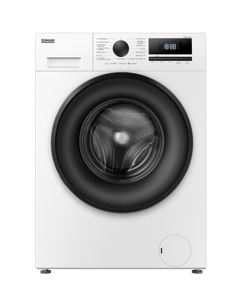 ZUMAN MAQUINA ROUPA 8KG 1400RT BRANCA (A)