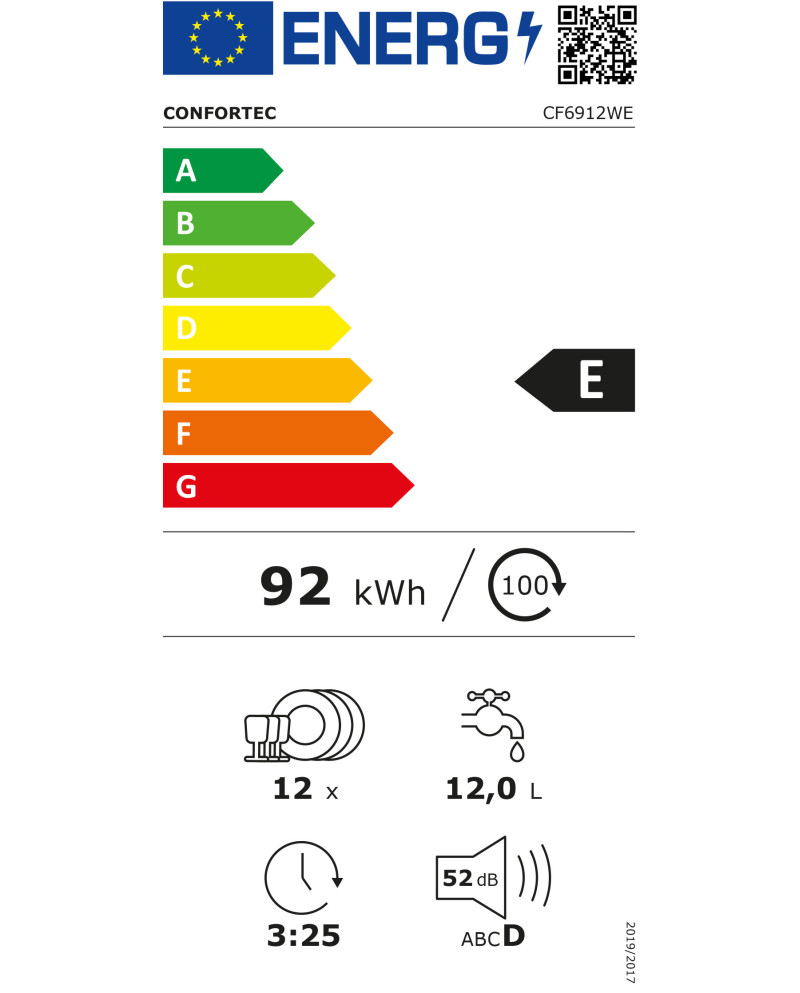 CONFORTEC MAQUINA LOUÇA 6PROG 12TALHERES BRANCA (E)