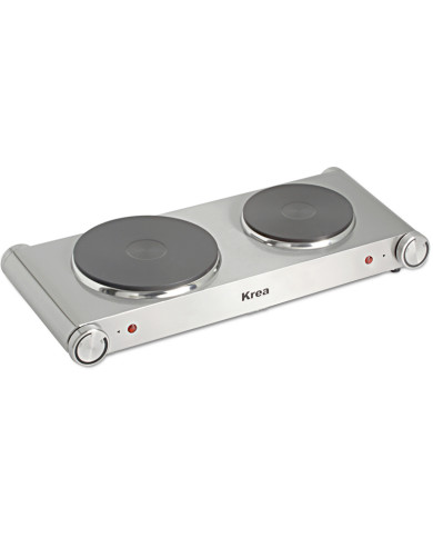 KREA PLACA ELECTRICA 2 ZONAS 2250W CORPO INOX ESCOVADO