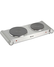 KREA PLACA ELECTRICA 2 ZONAS 2250W CORPO INOX ESCOVADO