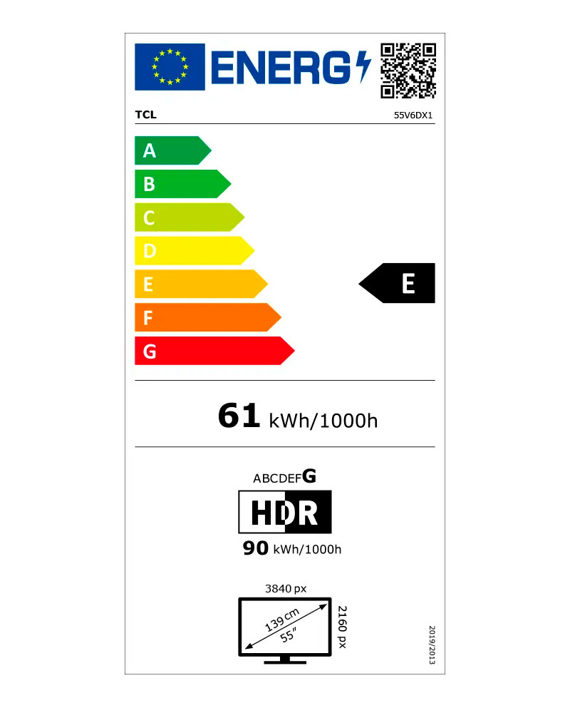TCL LED 55" 4K UHD GOOGLE TV 3HDMI 1USB (E)
