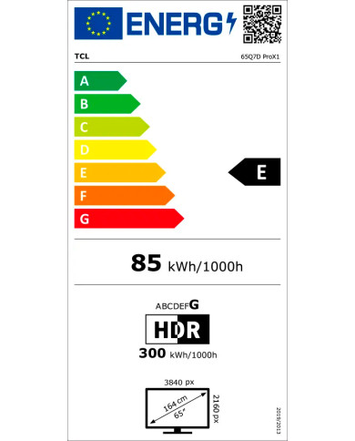 TCL QLED 65" 4K UHD GOOGLE TV 4HDMI 1USB (E)