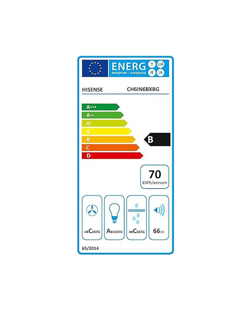 HISENSE CHAMINE 60CM 650M3H VIDRO PRETO INOX (B)