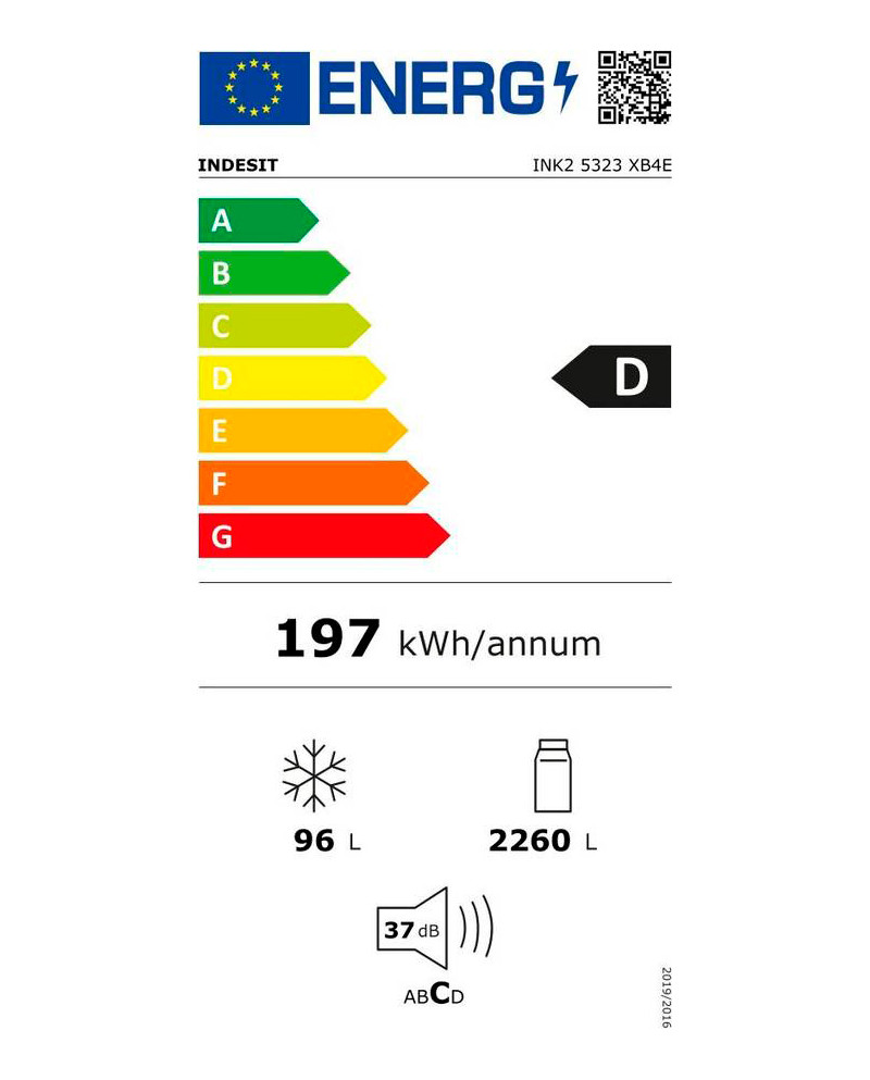 INDESIT COMBINADO 1855X595X635 NF 320LT INOX (D)