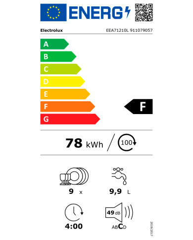 ELECTROLUX MAQUINA LOUÇA INTEG. 45CM 5PROG (F)