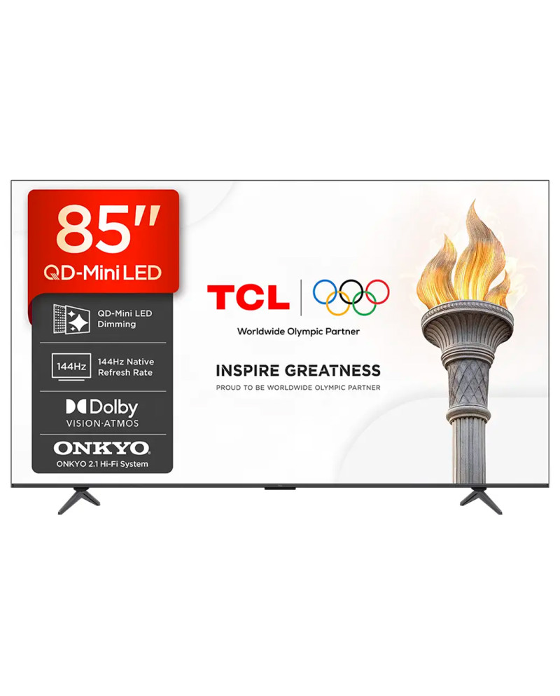 TCL QLED 85" 4K UHD GOOGLE TV 4HDMI 1USB (E)