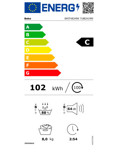 BEKO SECADOR ROUPA 8KG BOMBA CALOR (C)