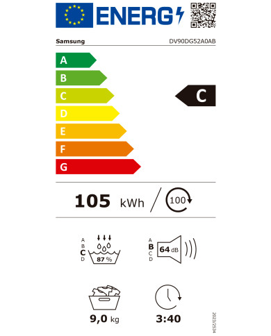 SAMSUNG SECADOR ROUPA 9KG BOMBA CALOR  WIFI PRETO (C)