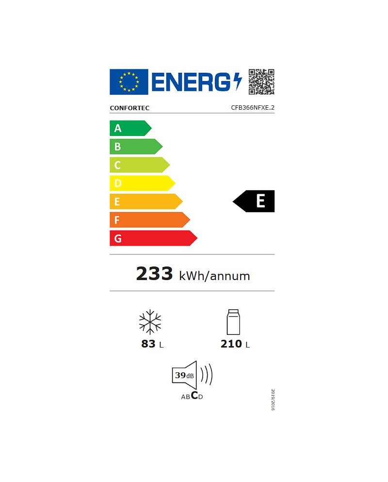 CONFORTEC COMBINADO 1,86x0,60x0,60MT 293LT NF INOX (E)