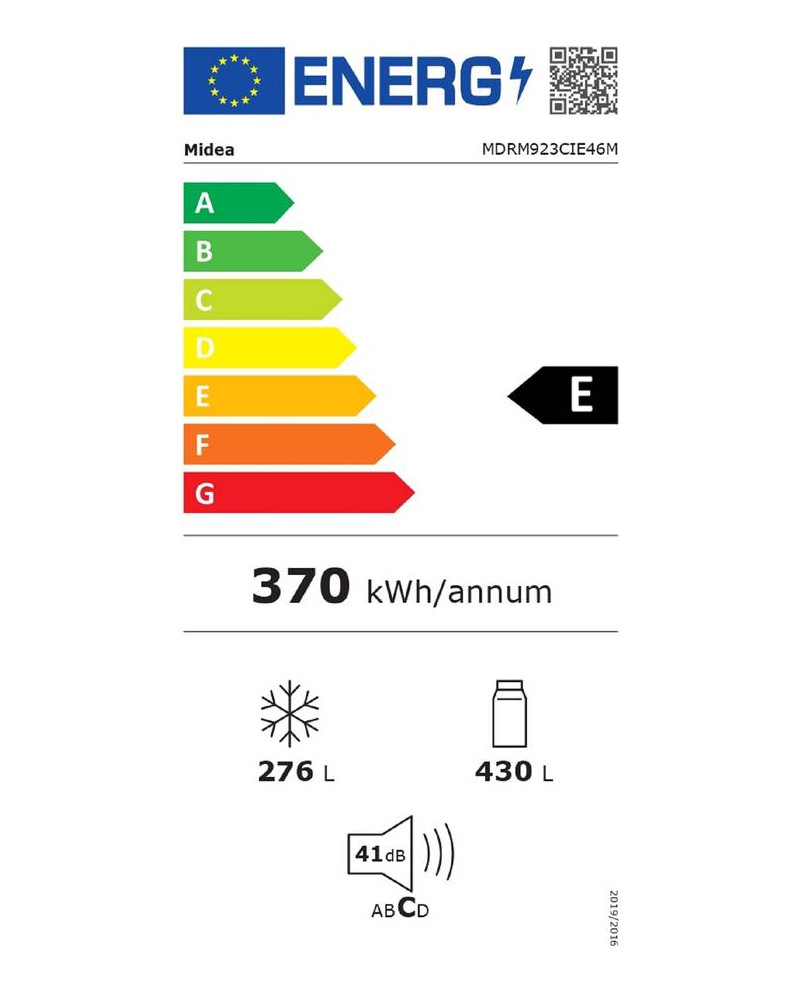 MIDEA SIDE BY SIDE 4PT 1,775X0,908X0,736MT 706LT NF INOX (E)