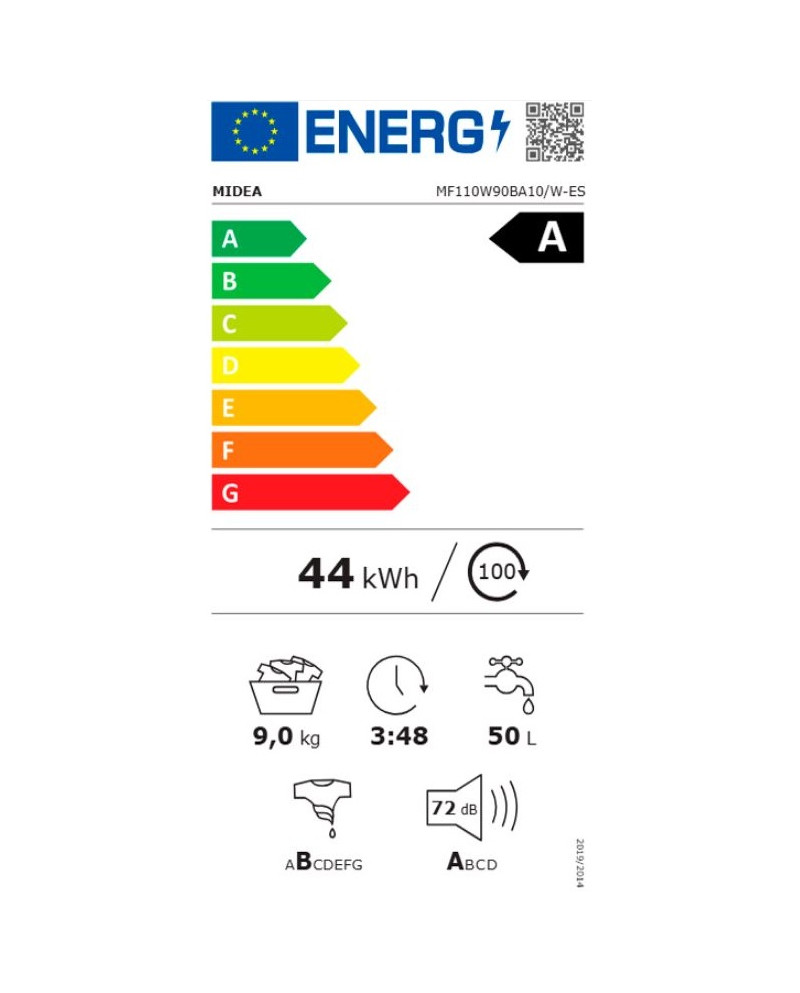 MIDEA MAQUINA ROUPA 9KG 1400RT BRANCA (A)