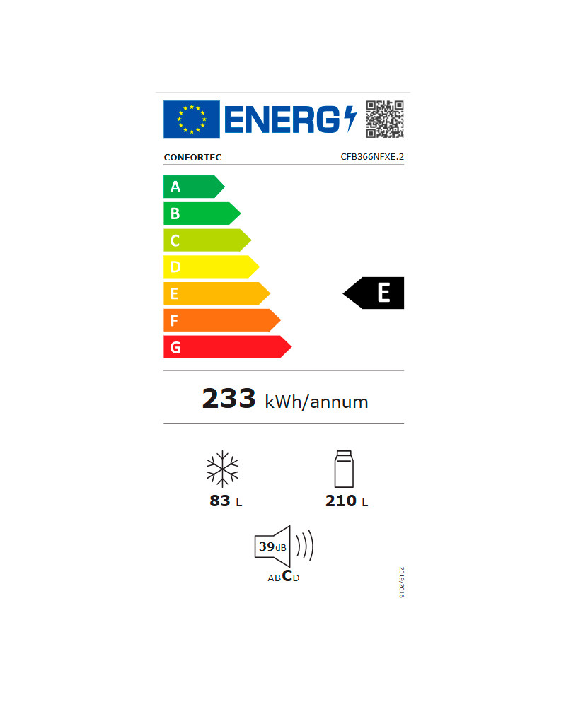 CONFORTEC COMBINADO 1,86x0,60x0,60MT 293LT NF INOX (E)