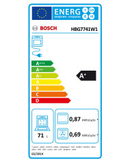 BOSCH FORNO MULTIF 71LT VIDRO BRANCO A+
