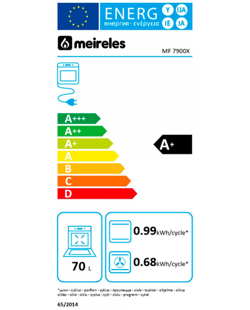 MEIRELES FORNO VENTILADO 9 FUNÇOES 70LT INOX (A+)