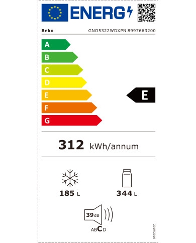 BEKO SIDE BY SIDE 1770X900X660 532LT DA NF INOX (E)