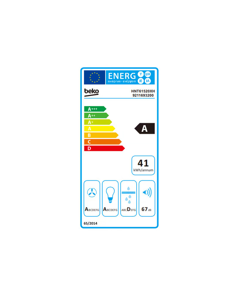 BEKO EXAUSTOR TELESCOPICO 60CM 3VELOC 574M3/H INOX (A)