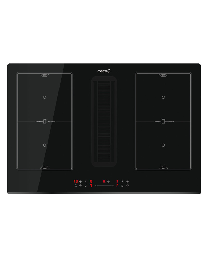 CATA PLACA INDUÇAO 4ZONAS C/EXAUSTAO 77CM FLEX