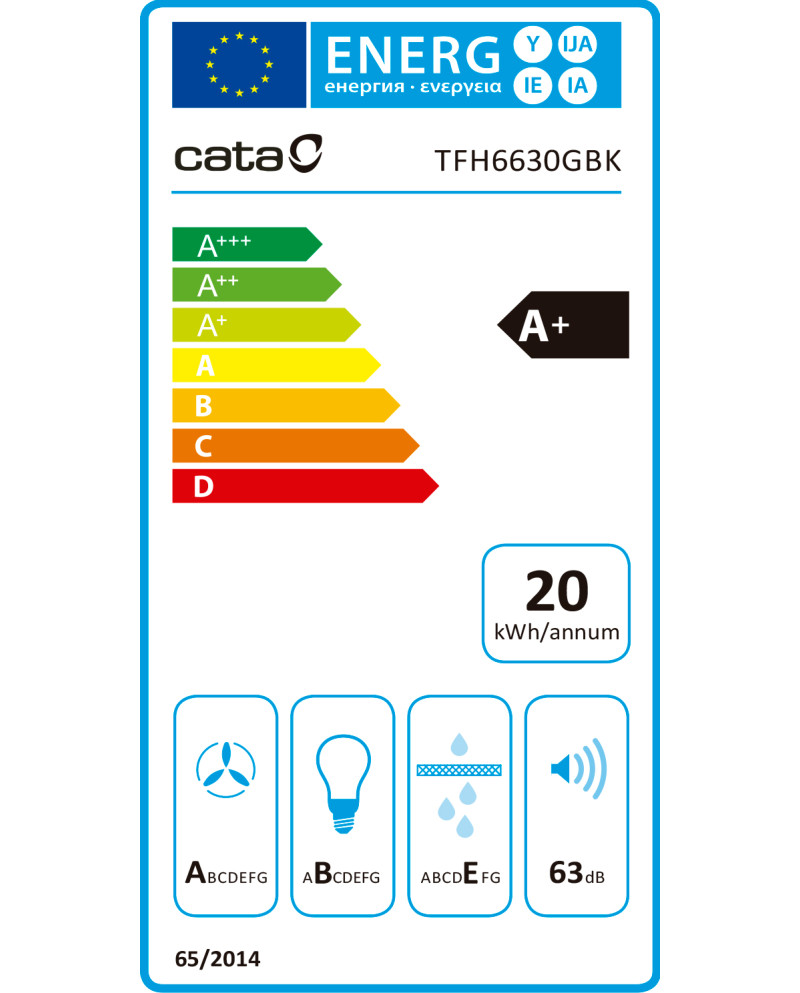 CATA EXAUSTOR 60CM 5+1TURBO MAX 605M3/H PRETO A+