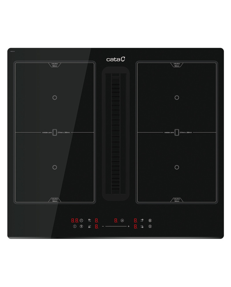 CATA PLACA INDUÇAO 4ZONAS C/EXAUSTAO 60CM FLEX