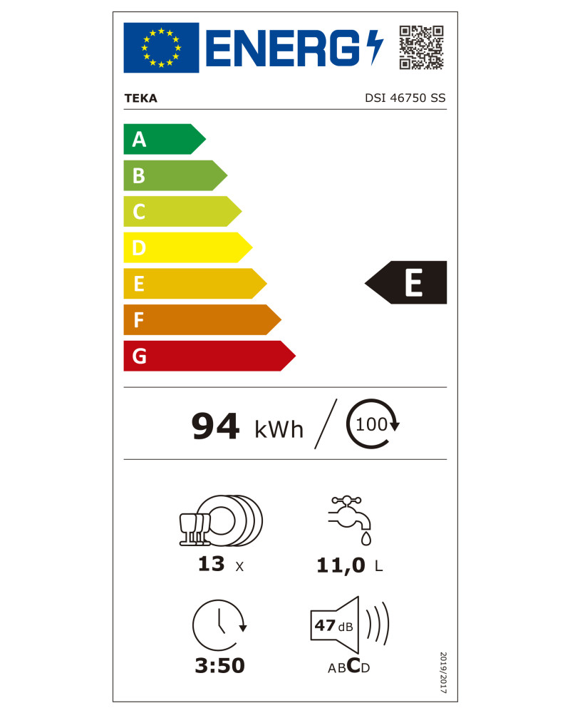 TEKA MAQUINA LOUÇA INTEG PARCIAL PAINEL 7PROG INOX (E)