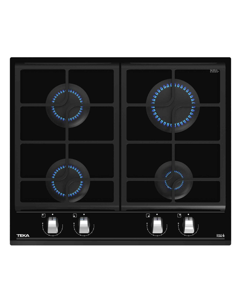 TEKA PLACA CRISTALGAS 60CMS 4 GAS BUT C/INJ P/GAS NAT