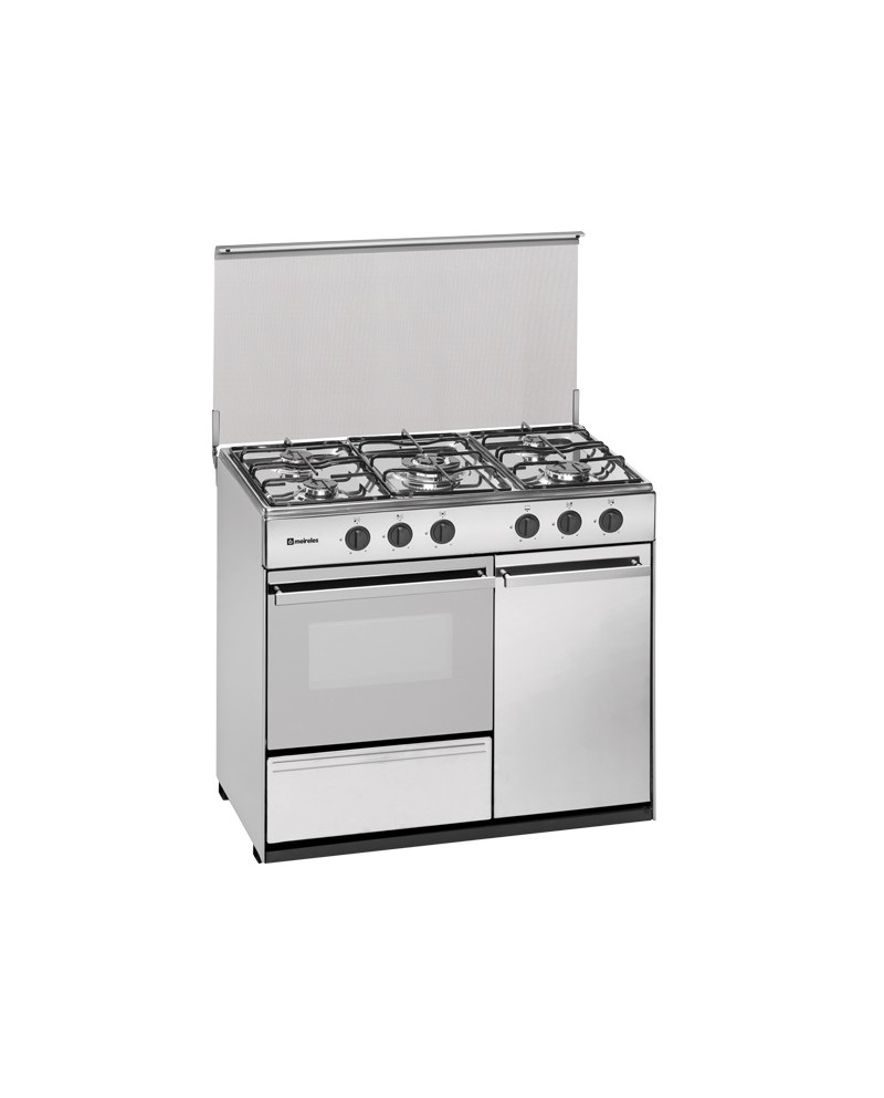 MEIRELES FOGAO INOX 5 GAS L88xP54,5CM PORTA BOTIJA VALV SEG