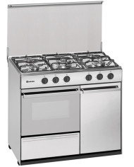MEIRELES FOGAO INOX 5 GAS L88xP54,5CM PORTA BOTIJA VALV SEG