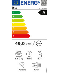 LG MAQUINA LAVAR 12KG E SECAR 10KG 1400RT AIDD STEAM INOX(A)